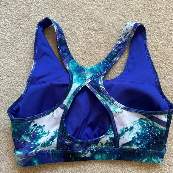 Tek Gear Blue and Green Racerback Sports Bra High Impact/Gently Used! - Picture 2 of 5